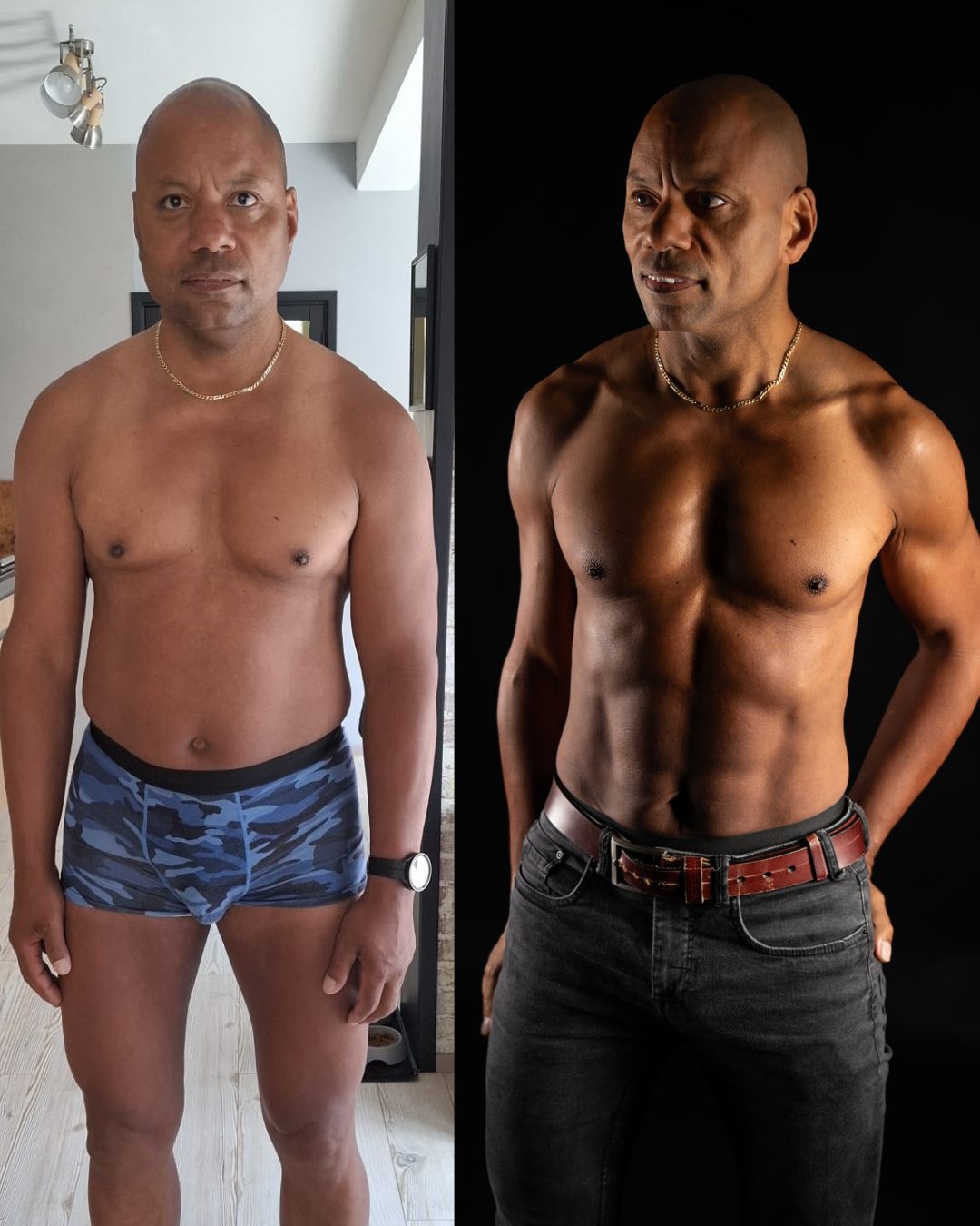 Ricky transformatie −10 kg in 14 wk